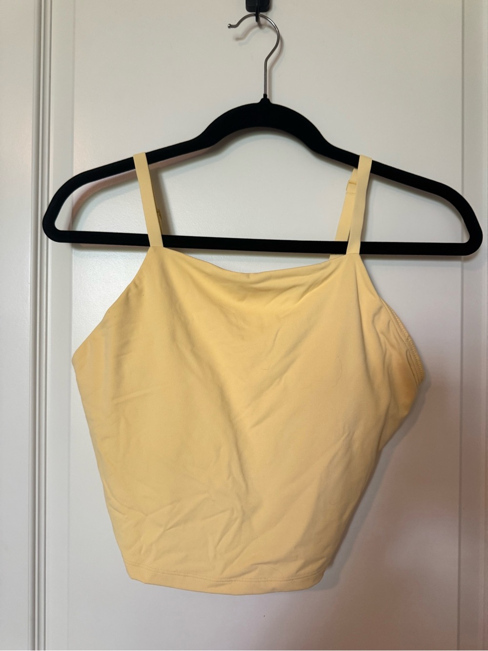 aerie Soft Yellow Square Neck Crop Camisole